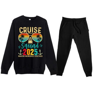 Cruise Squad 2025 Family Friends Vacation Cruising Ship Trip Premium Crewneck Sweatsuit Set