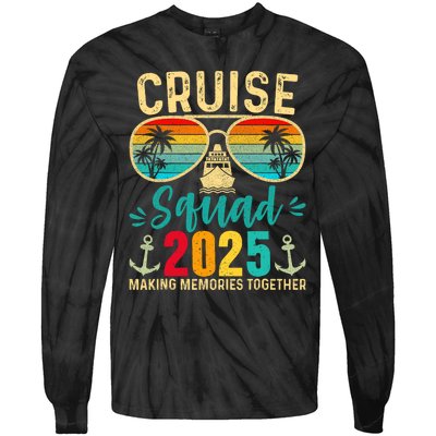 Cruise Squad 2025 Family Friends Vacation Cruising Ship Trip Tie-Dye Long Sleeve Shirt