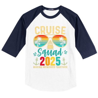 Cruise Squad 2025 Family Friends Vacation Cruising Ship Trip Baseball Sleeve Shirt