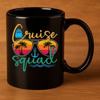 Cruise Squad 2025 Family Vacation Beach Matching Groupe 11oz C Handle Ceramic Mug