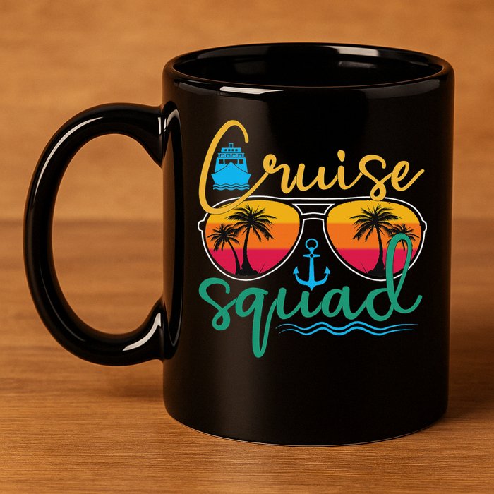 Cruise Squad 2025 Family Vacation Beach Matching Groupe 11oz C Handle Ceramic Mug
