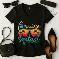 Cruise Squad 2025 Family Vacation Beach Matching Groupe Women's V-Neck T-Shirt