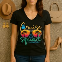 Cruise Squad 2025 Family Vacation Beach Matching Groupe Women's V-Neck T-Shirt