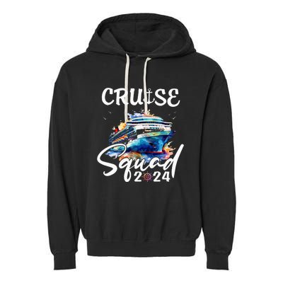 Cruise Squad 2024 Matching Family Cruise Trip Garment-Dyed Fleece Hoodie