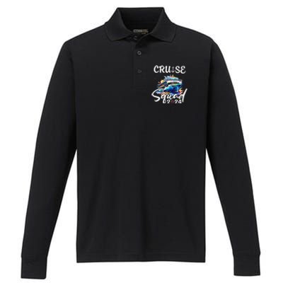 Cruise Squad 2024 Matching Family Cruise Trip Performance Long Sleeve Polo