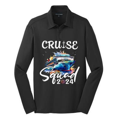 Cruise Squad 2024 Matching Family Cruise Trip Silk Touch Performance Long Sleeve Polo