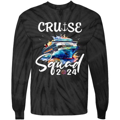 Cruise Squad 2024 Matching Family Cruise Trip Tie-Dye Long Sleeve Shirt