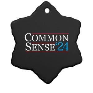 Common Sense 2024 Funny Political Election Sarcastic Ceramic Star Ornament