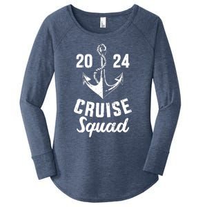 Cruise Squad 2024 With Anchor For Cruising Crew Women's Perfect Tri Tunic Long Sleeve Shirt