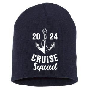 Cruise Squad 2024 With Anchor For Cruising Crew Short Acrylic Beanie