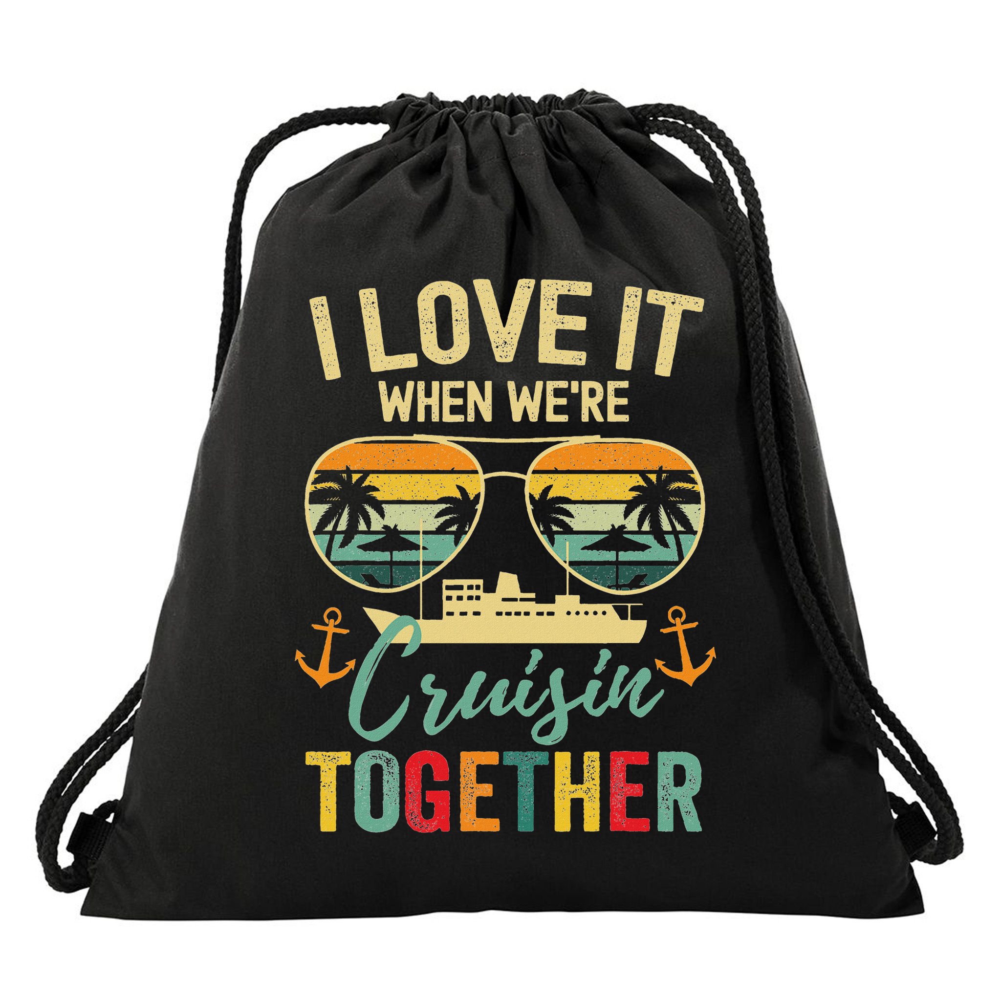 Cruise Squad 2025 Friends Family Couples Matching Drawstring Bag
