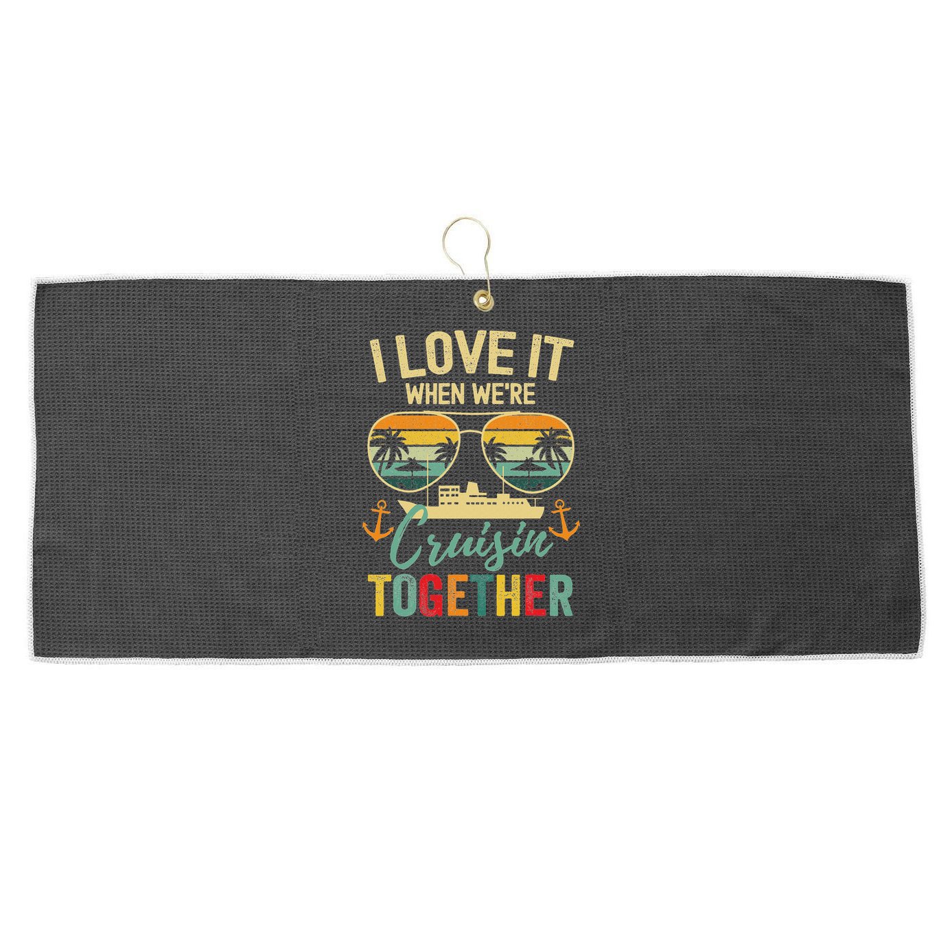 Cruise Squad 2025 Friends Family Couples Matching Large Microfiber Waffle Golf Towel