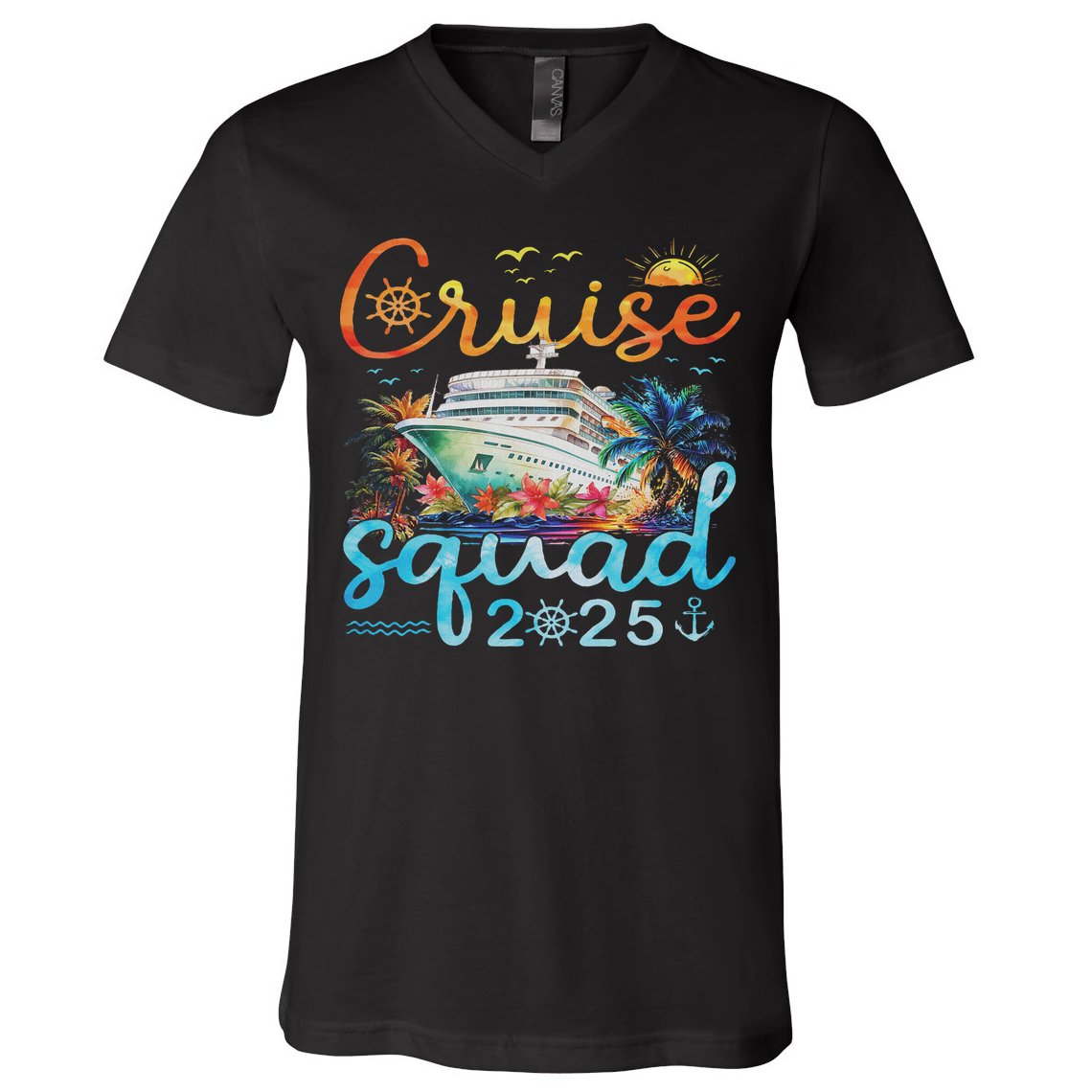 Cruise Squad 2025 Family Group Matching Cruising Vacation V-Neck T-Shirt