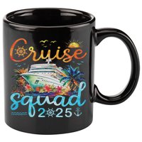 Cruise Squad 2025 Family Group Matching Cruising Vacation 11oz C Handle Ceramic Mug