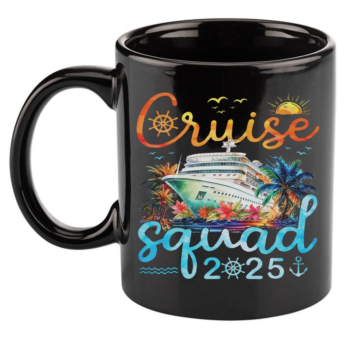 Cruise Squad 2025 Family Group Matching Cruising Vacation 11oz C Handle Ceramic Mug