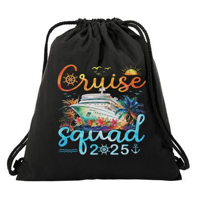 Cruise Squad 2025 Family Group Matching Cruising Vacation Drawstring Bag
