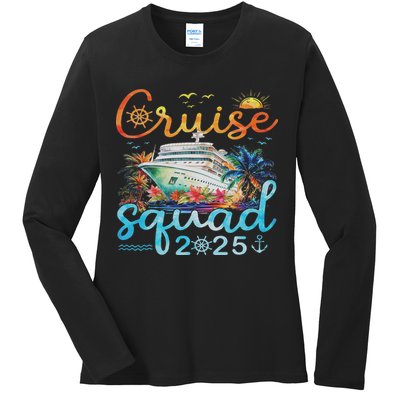Cruise Squad 2025 Family Group Matching Cruising Vacation Ladies Long Sleeve Shirt