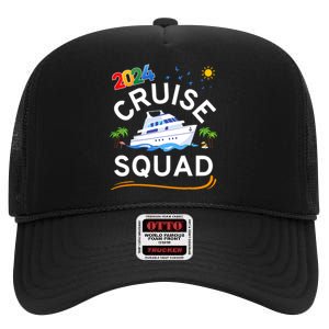 Cruise Squad 2024 Family Vacation Matching Group High Crown Mesh Back Trucker Hat