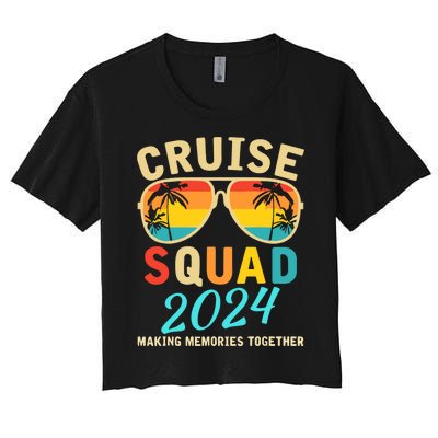 Cruise Squad 2024 Summer Vacation Matching Family Group Women's Crop Top Tee