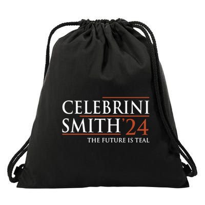 Celebrini Smith 24 The Future Is Teal Drawstring Bag