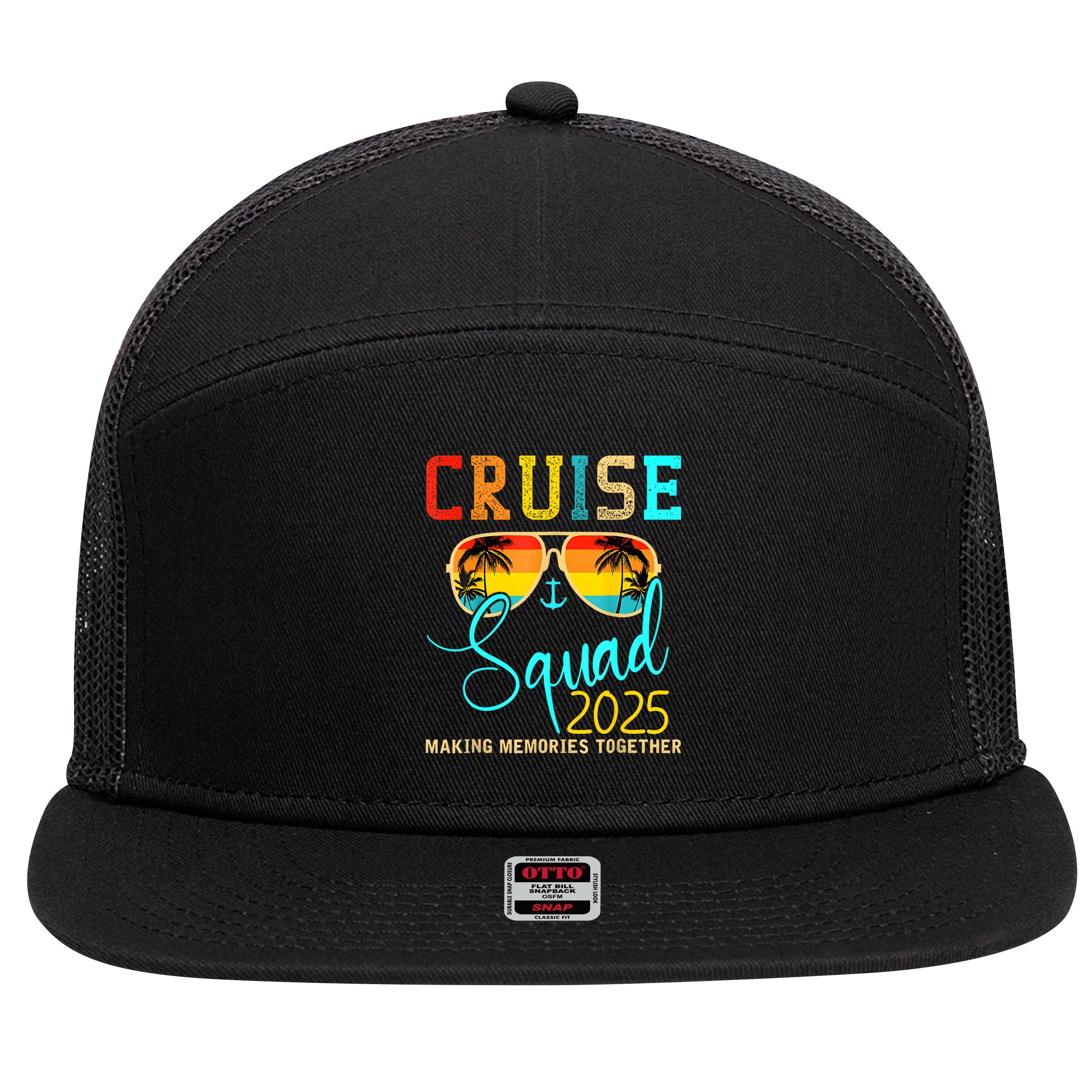 Cruise Squad 2025 Family Vacation Matching Group Summer 7 Panel Mesh Trucker Snapback Hat