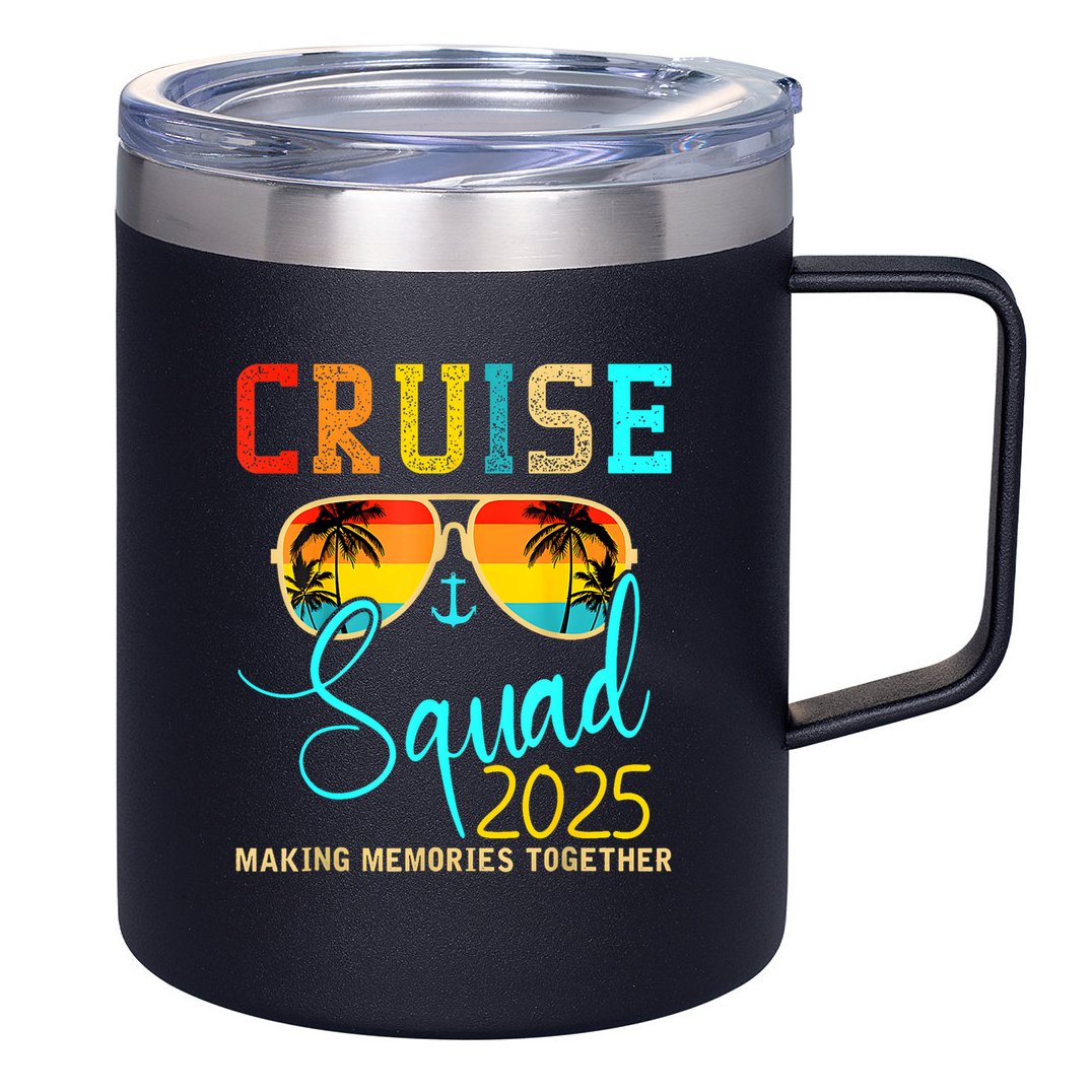 Cruise Squad 2025 Family Vacation Matching Group Summer 12oz Stainless Steel Coffee Mug