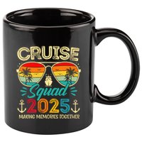 Cruise Squad 2025 Family Group Matching Summer Vacation 11oz C Handle Ceramic Mug
