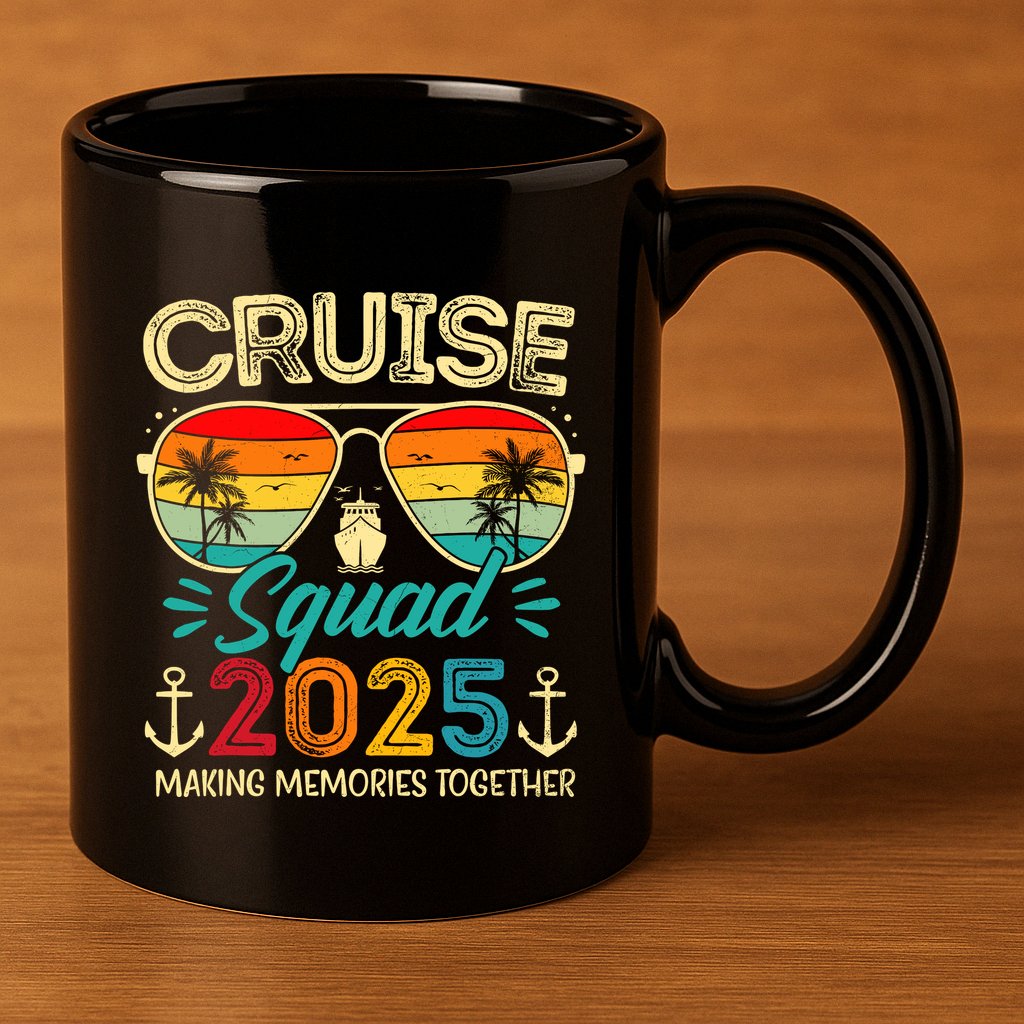 Cruise Squad 2025 Family Group Matching Summer Vacation 11oz C Handle Ceramic Mug