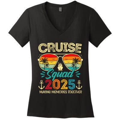 Cruise Squad 2025 Family Group Matching Summer Vacation Women's V-Neck T-Shirt