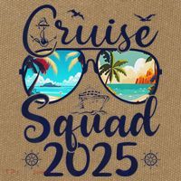 Cruise Squad 2025 Family Group Matching Summer Vacation Cotton Canvas Backpack