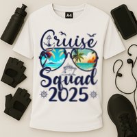Cruise Squad 2025 Family Group Matching Summer Vacation Cooling Performance Crew T-Shirt