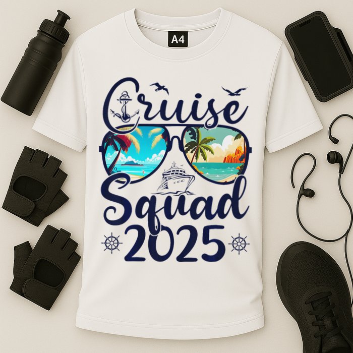 Cruise Squad 2025 Family Group Matching Summer Vacation Cooling Performance Crew T-Shirt
