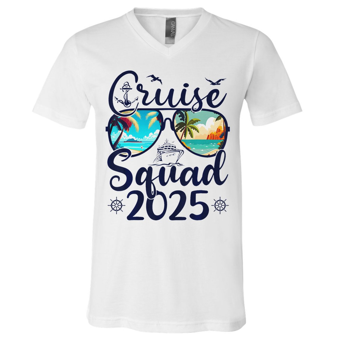 Cruise Squad 2025 Family Group Matching Summer Vacation V-Neck T-Shirt