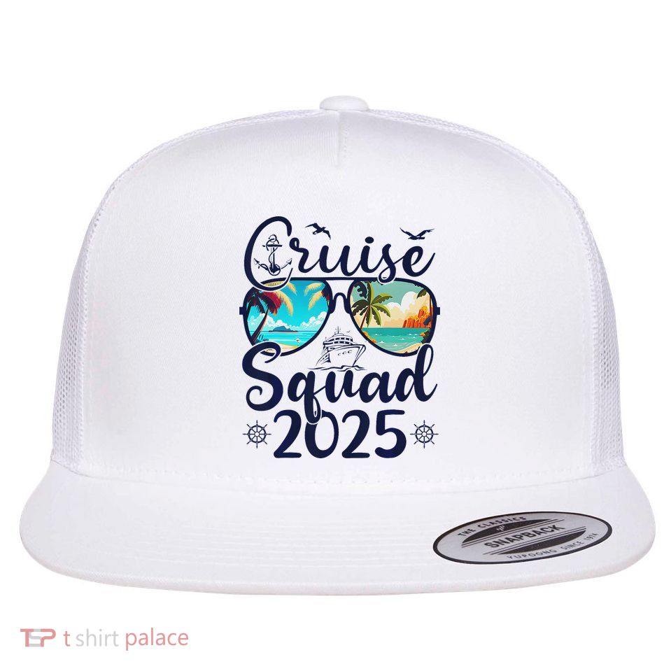 Cruise Squad 2025 Family Group Matching Summer Vacation Flatbill Hat