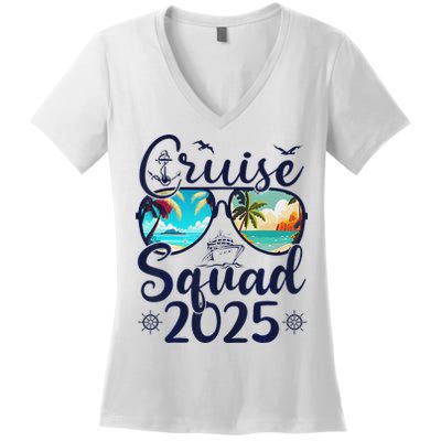 Cruise Squad 2025 Family Group Matching Summer Vacation Women's V-Neck T-Shirt
