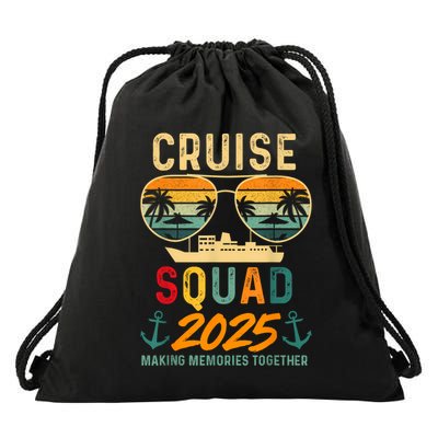 Cruise Squad 2025 Family Vacation Matching Group Summer Drawstring Bag