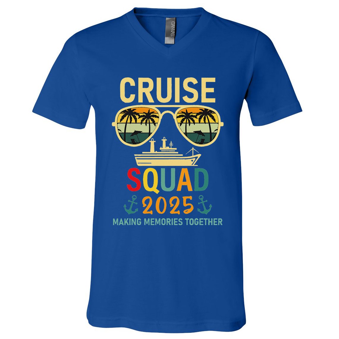 Cruise Squad 2025 Family Group Matching Summer Vacation V-Neck T-Shirt
