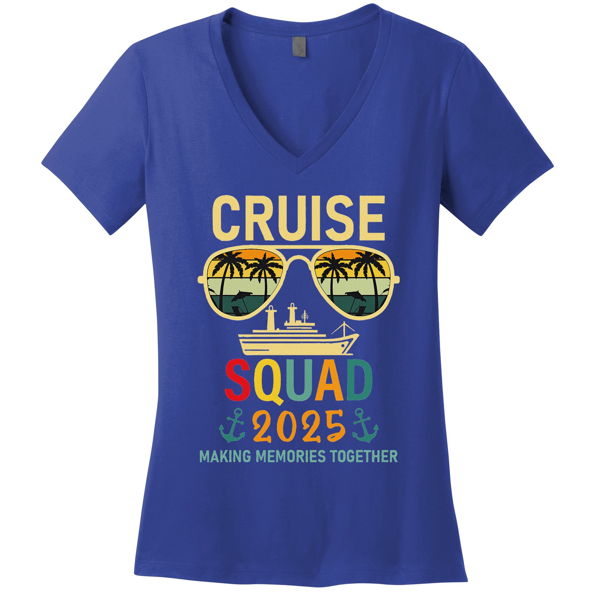 Cruise Squad 2025 Family Group Matching Summer Vacation Women's V-Neck T-Shirt