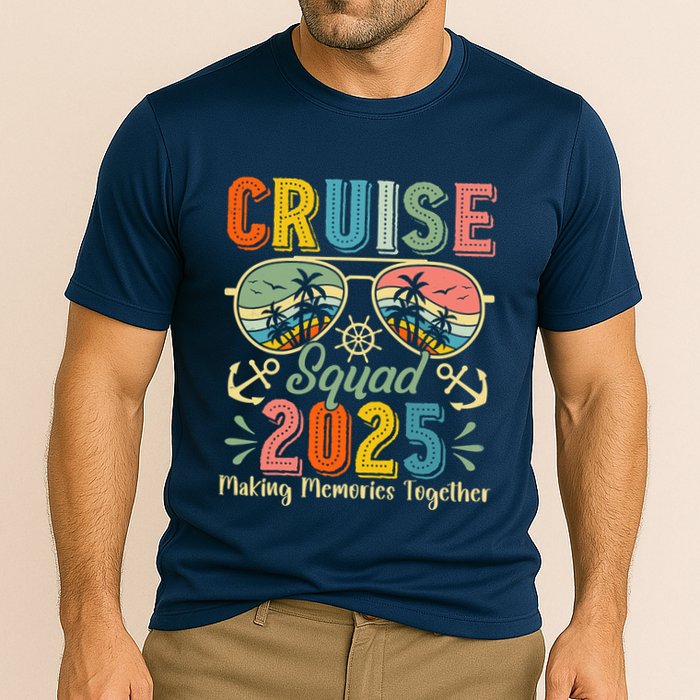 Cruise Squad 2025 Family Group Matching Summer Vacation Cooling Performance Crew T-Shirt