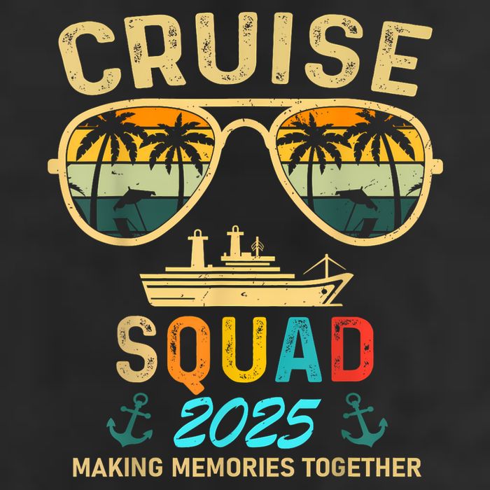 Cruise Squad 2025 Family Couple Matching Summer Vacation 7 Panel Mesh Trucker Snapback Hat