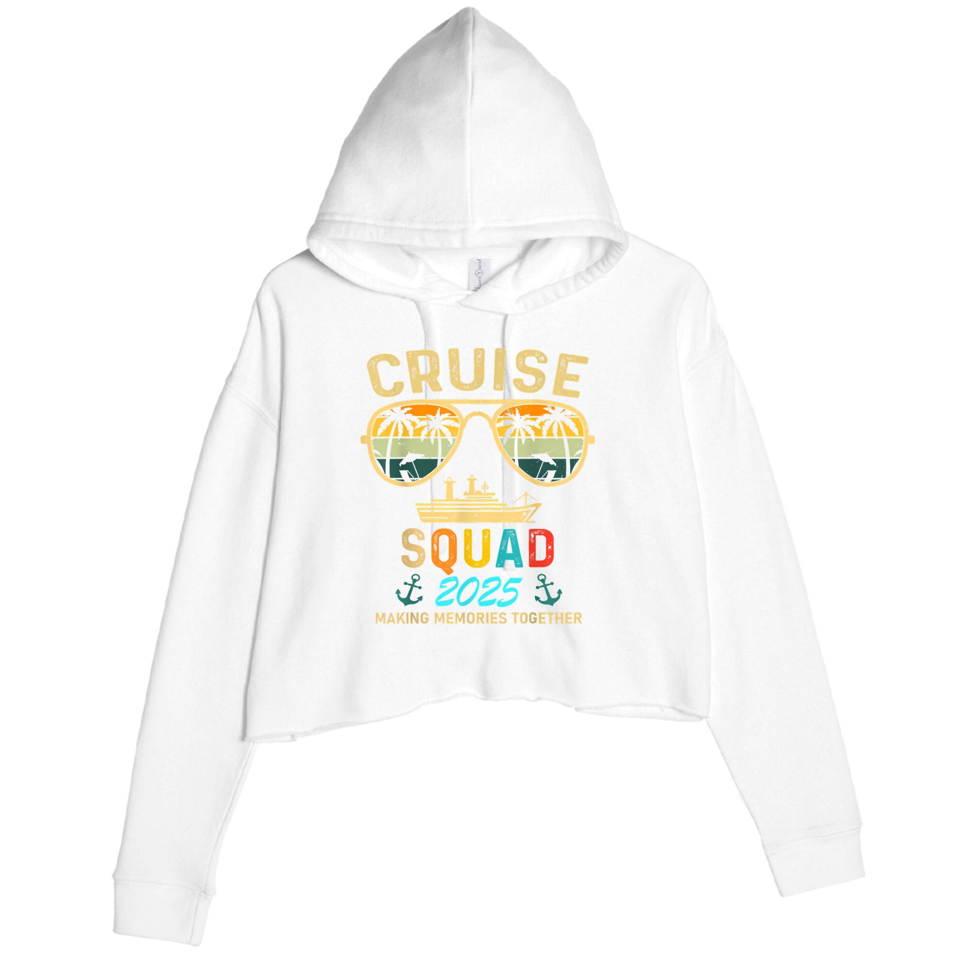 Cruise Squad 2025 Family Couple Matching Summer Vacation Crop Fleece Hoodie