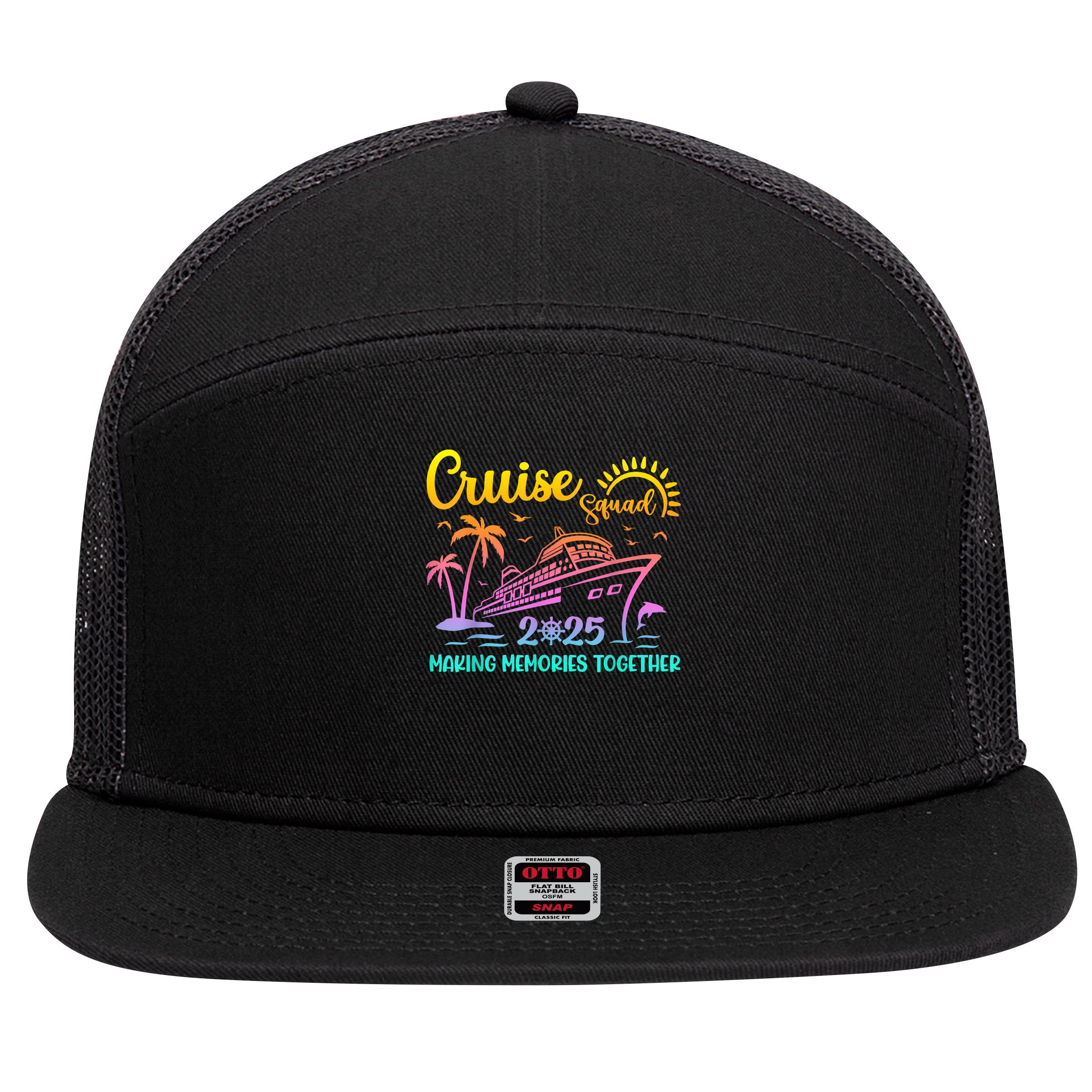 Cruise Squad 2025 Family Friends Vacation Matching Group 7 Panel Mesh Trucker Snapback Hat