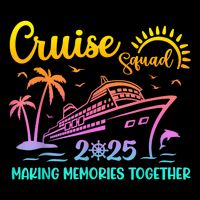Cruise Squad 2025 Family Friends Vacation Matching Group Drawstring Bag