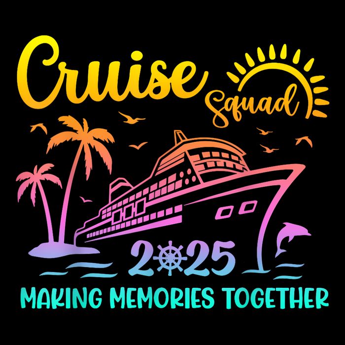 Cruise Squad 2025 Family Friends Vacation Matching Group Drawstring Bag