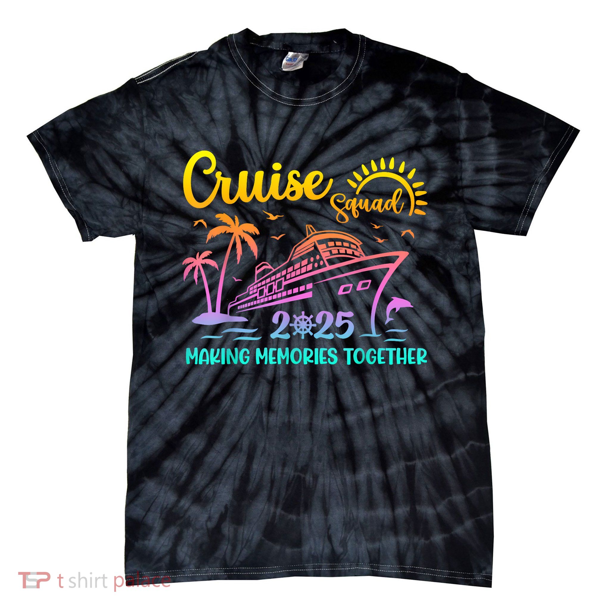 Cruise Squad 2025 Family Friends Vacation Matching Group Tie-Dye T-Shirt