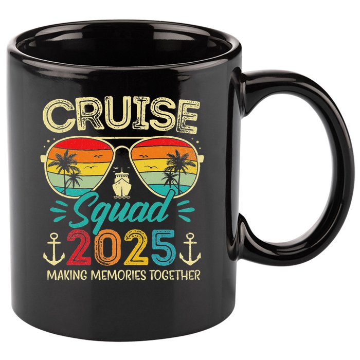 Cruise Squad 2025 Family Group Matching Vacation 11oz C Handle Ceramic Mug