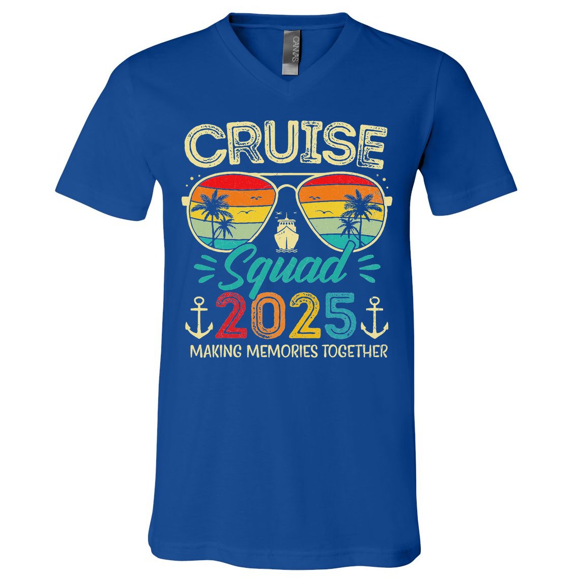 Cruise Squad 2025 Family Group Matching Vacation V-Neck T-Shirt