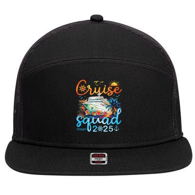 Cruise Squad 2025 Family Group Matching Cruising Vacation 7 Panel Mesh Trucker Snapback Hat