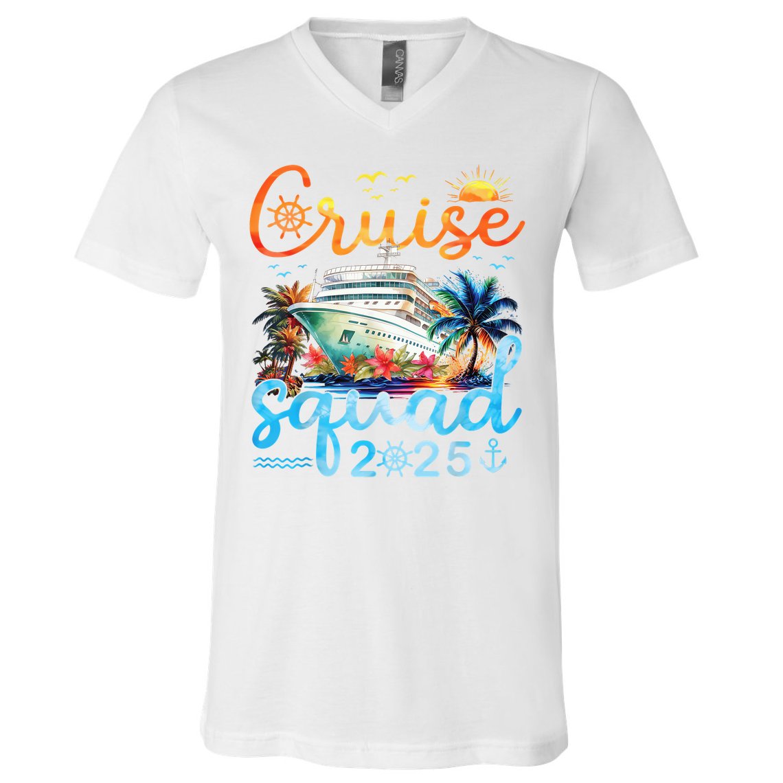 Cruise Squad 2025 Family Group Matching Cruising Vacation V-Neck T-Shirt