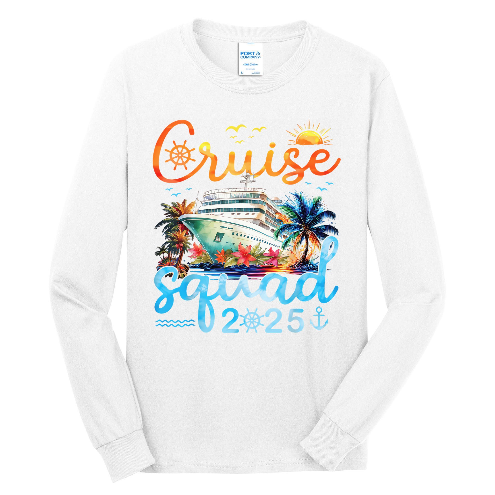Cruise Squad 2025 Family Group Matching Cruising Vacation Tall Long Sleeve T-Shirt